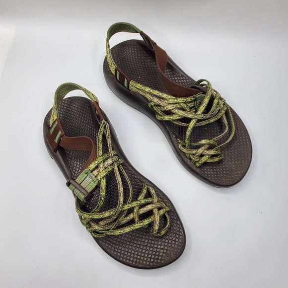 Chaco zx3 classic strappy green camo sandals Size 7 - Picture 3 of 14